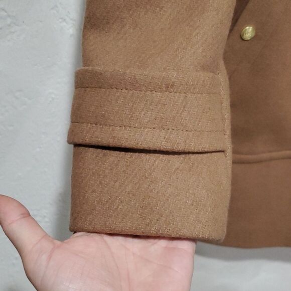 Cole Haan Wool Blend Coat with Fur Hood Size 2 - Picture 10 of 16